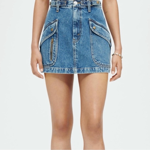 Re/Done Blue Denim Mini Skirt - Picture 6 of 8